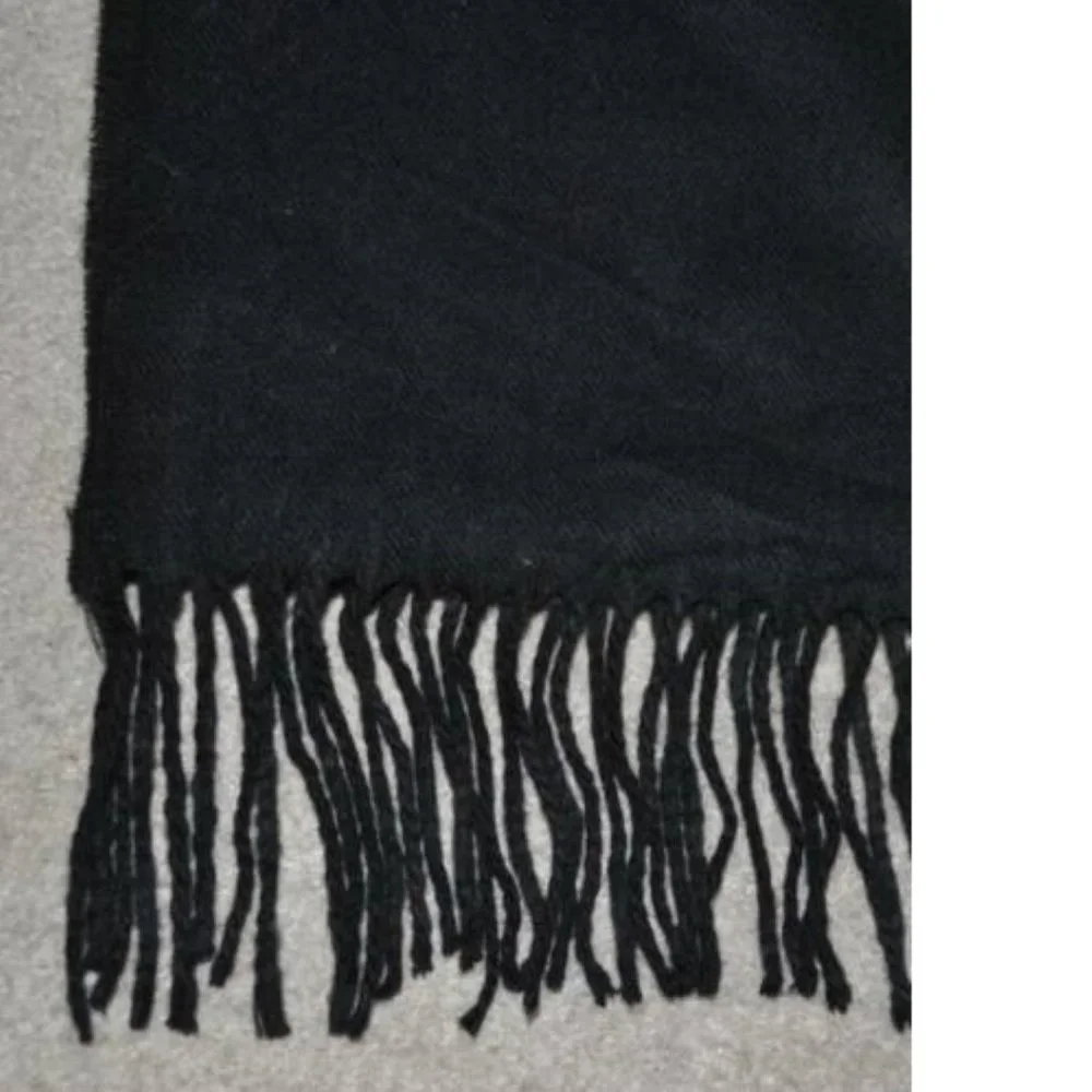 Dockers Winter Scarf Mens Fringed Black Lightweight Soft Acrylic 64